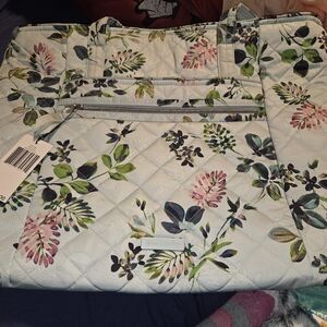 Vera Bradley Performance Twill Vera Tote Seawater Blooms Nwt